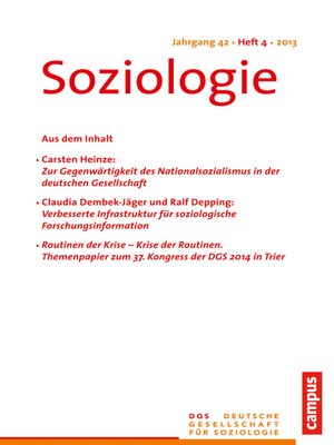 cover image of Soziologie 4.2013